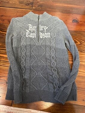 Harley-Davidson Charcoal Gray Cable Half-Zip Pullover